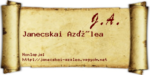 Janecskai Azálea névjegykártya